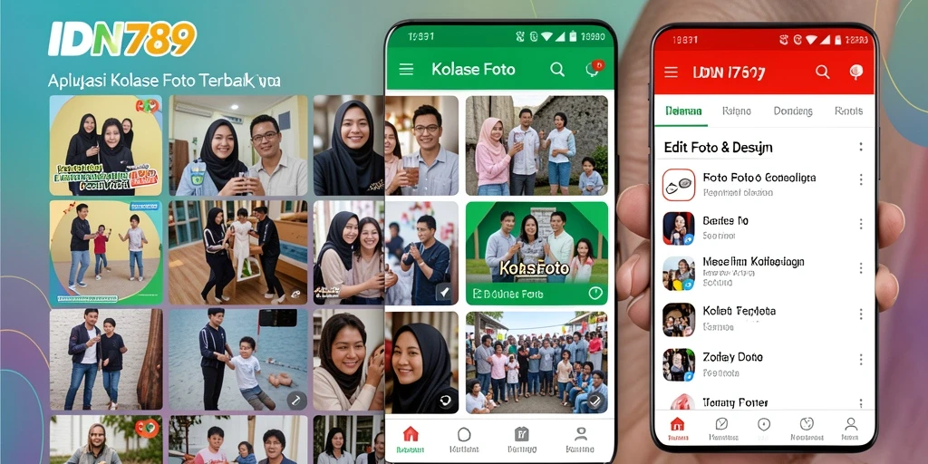 Tampilan antarmuka IDN789 yang menarik untuk kolase foto.