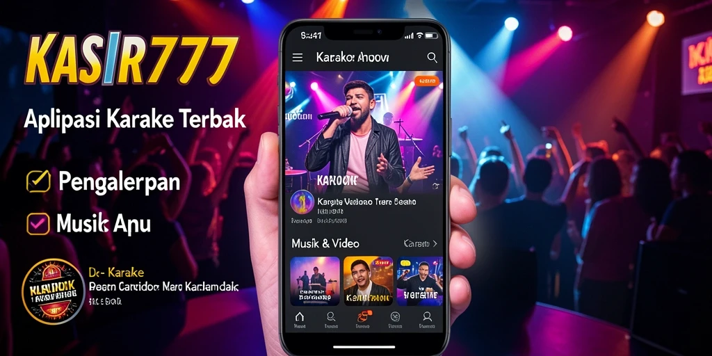 Tampilan antarmuka KASIR777 dengan fitur Karaoke yang menarik.