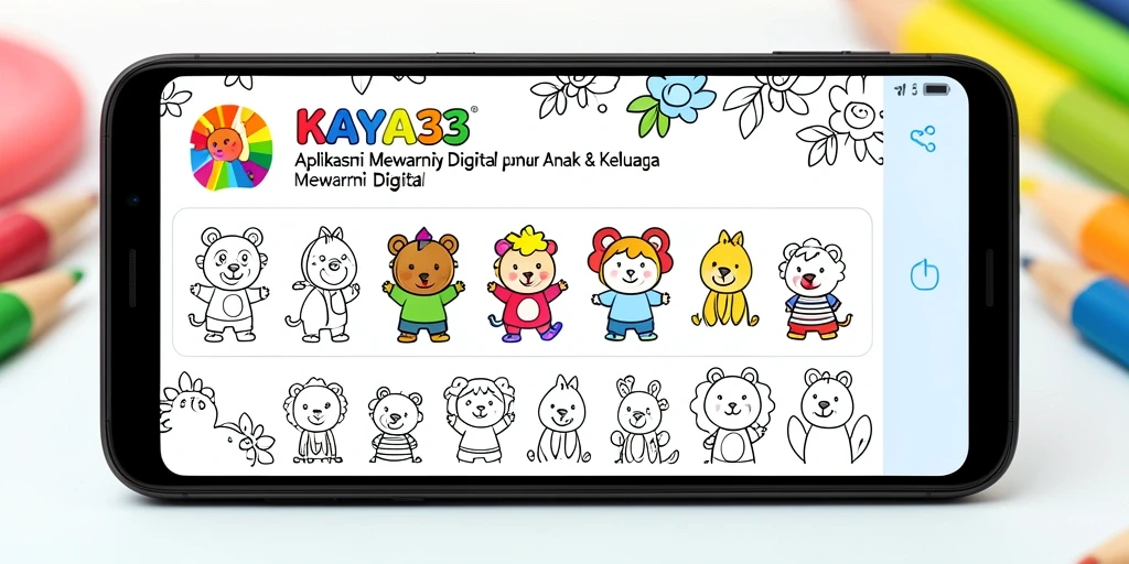 Antarmuka KAYA33 dengan berbagai pilihan gambar mewarnai digital.