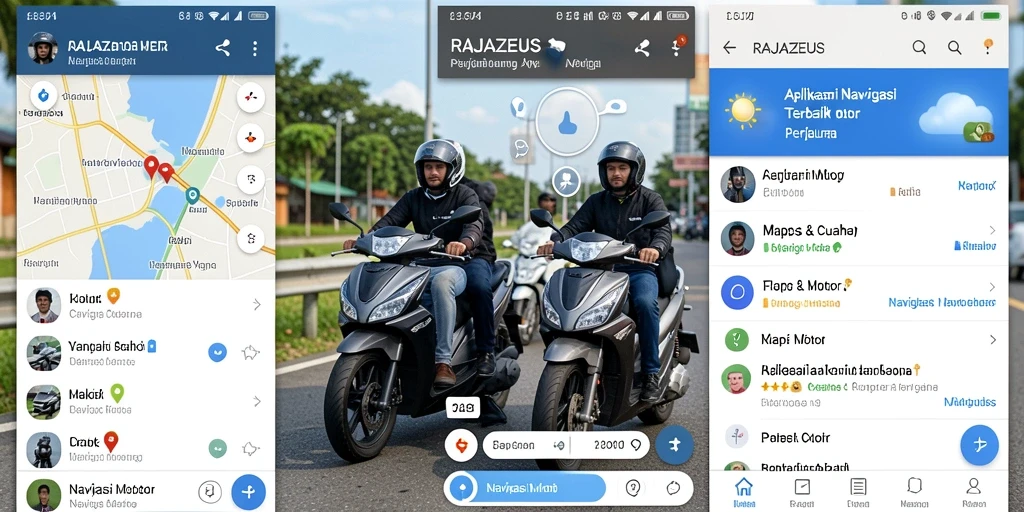 Antarmuka aplikasi RAJAZEUS yang intuitif dan mudah digunakan untuk navigasi motor.