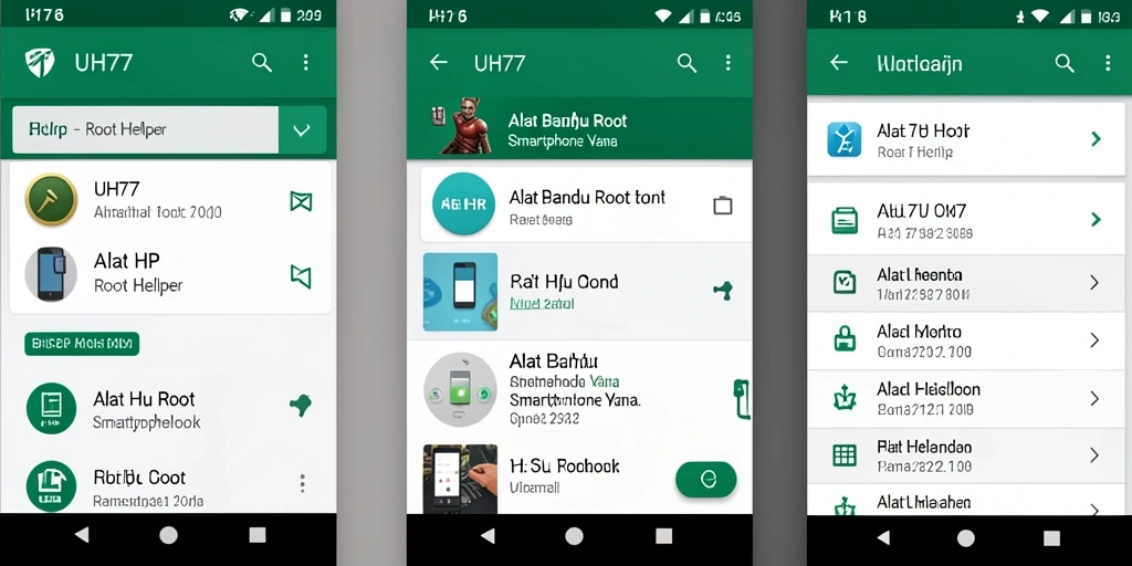Tampilan antarmuka aplikasi UH77 yang mudah digunakan.