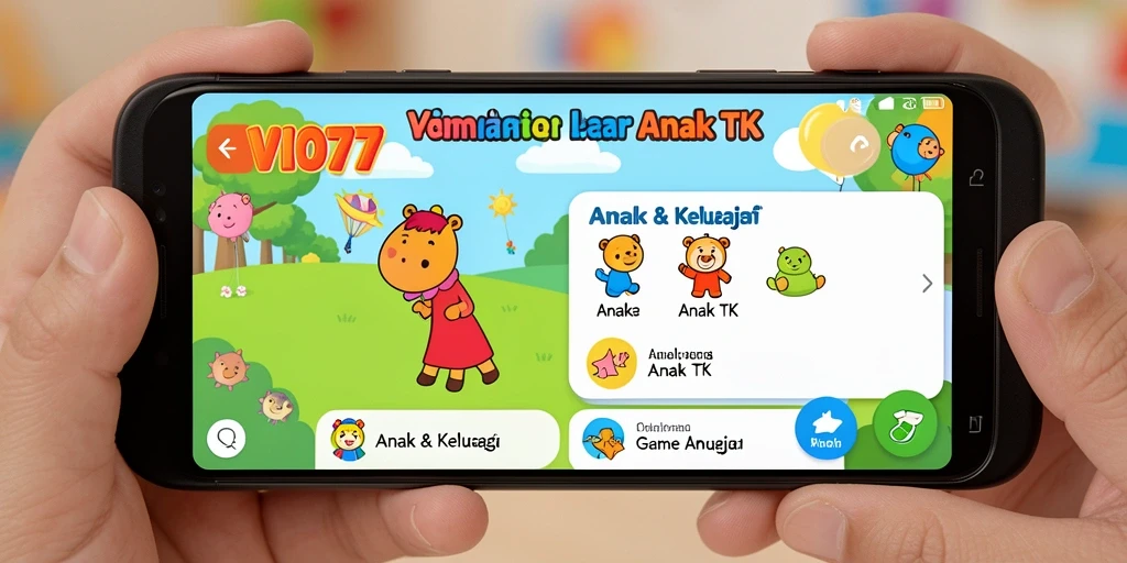 Screenshot antarmuka permainan edukatif VIO77 untuk anak-anak.